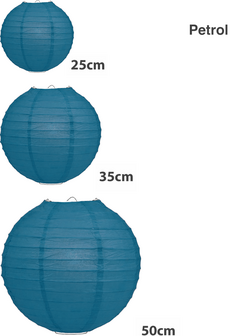 Lampionpakket IVOOR, SALIE en PETROL BLAUW - papieren lampionnen 