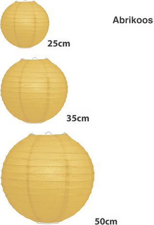Lampionpakket IVOOR, SALIE en ABRIKOOS- papieren lampionnen 